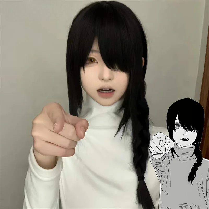 Anime Cosplay Long Black Hair - Anime Kettensäge Mann Nayuta Erwachsene Cosplay