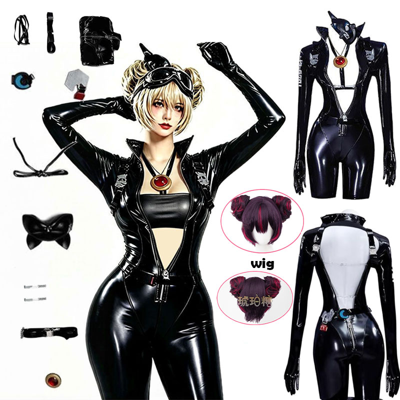 Anime Cosplay With Mask - WHH Anime Nikke Quency Cosplay-Kostüm, schwarzer