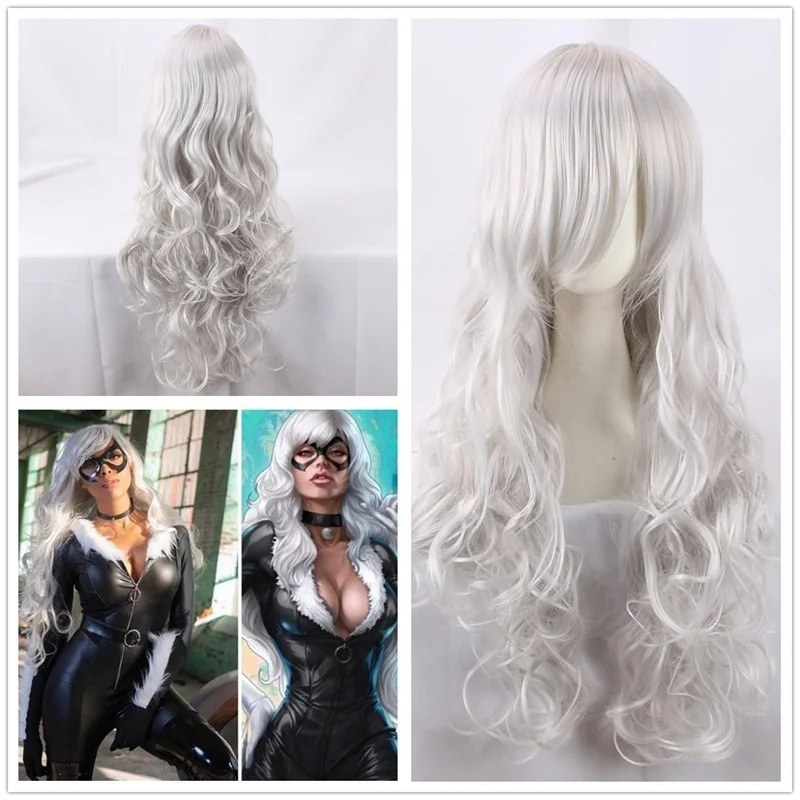 Halloween Neue Schwarze Katzen – Anime Cosplay Long Black Hair Bewertung und Preis