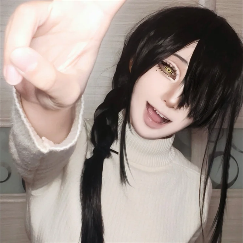 Anime Kettensäge Mann Nayuta E – Anime Cosplay Long Black Hair Bewertung und Preis