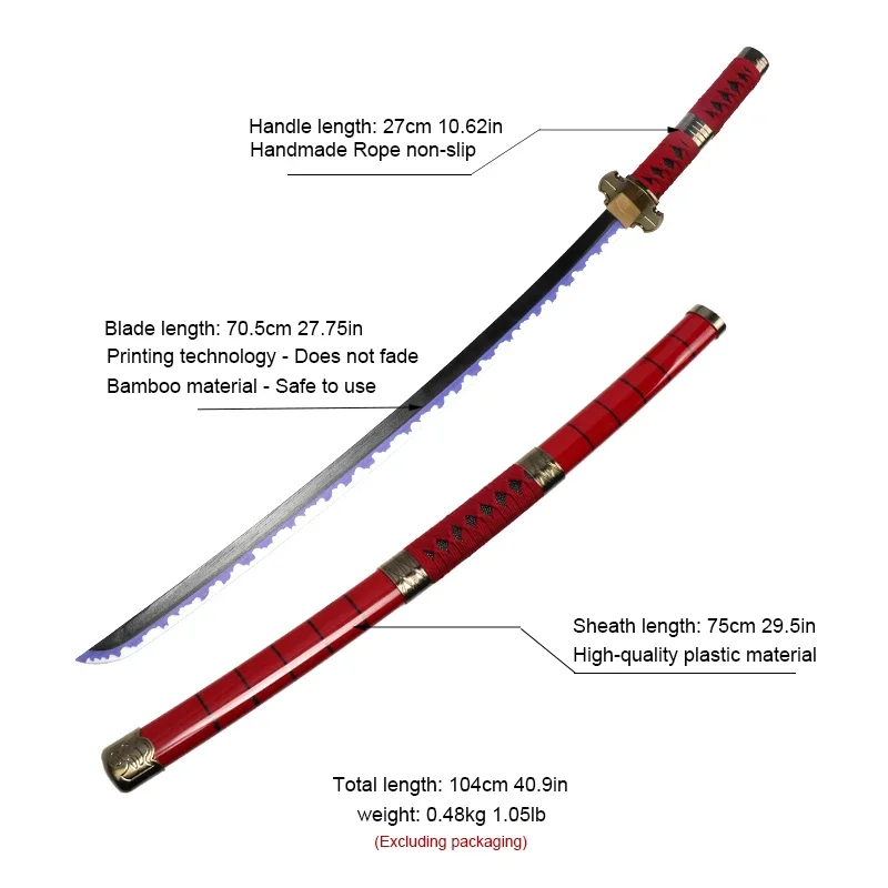 2026 3-teiliges Roronoa Zoro S – Anime Cosplay Katana Bewertung und Preis