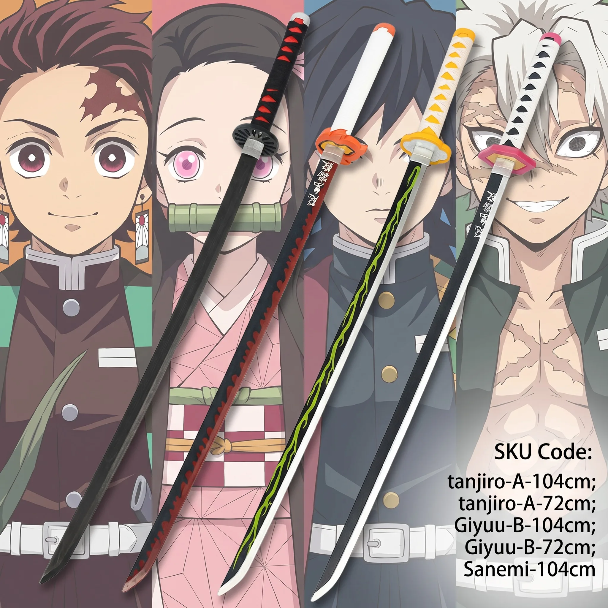 72 104cm Demon Slayer Katana T – Anime Cosplay Katana Bewertung und Preis